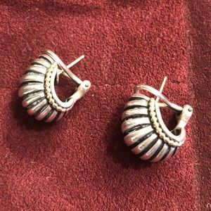 Lagos Sterling & 18k Fluted Earrings